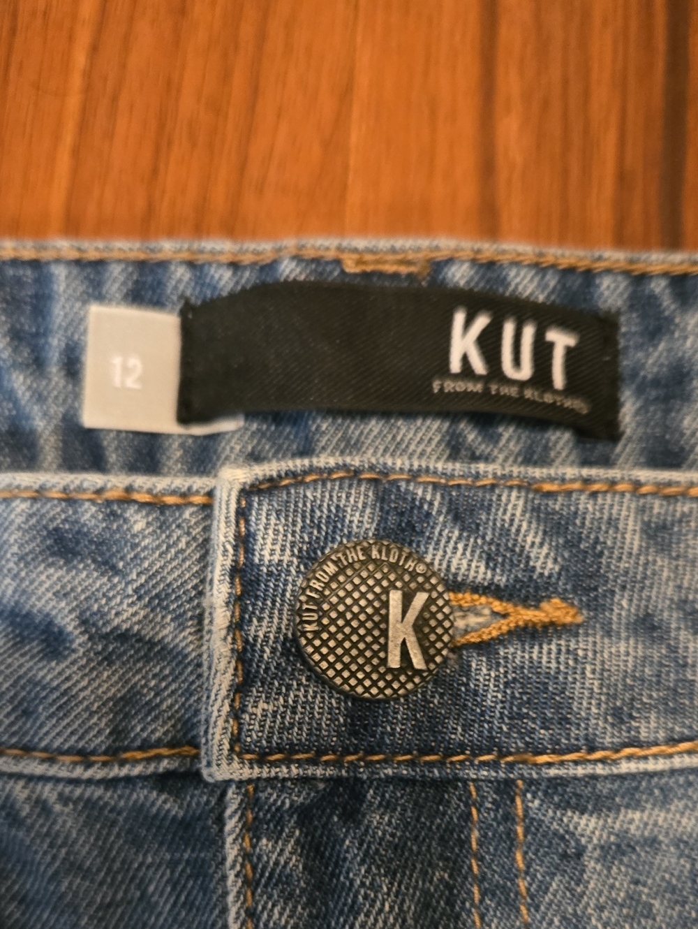 Kut from the Kloth Light Blue Denim Shorts with Lace Trim - Picture 2 of 4